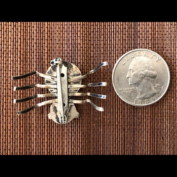 Vintage sterling spider insect pin brooch - Picture 3 of 6